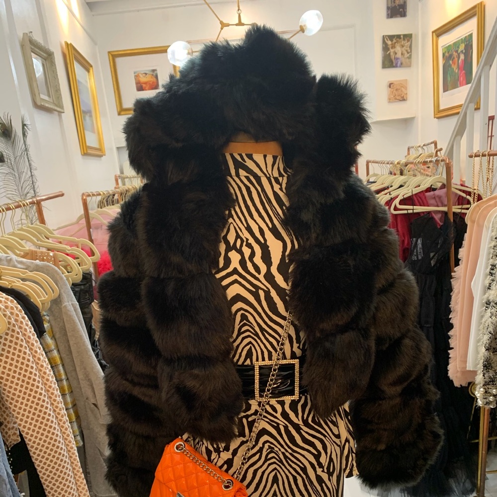 Faux fur bomber